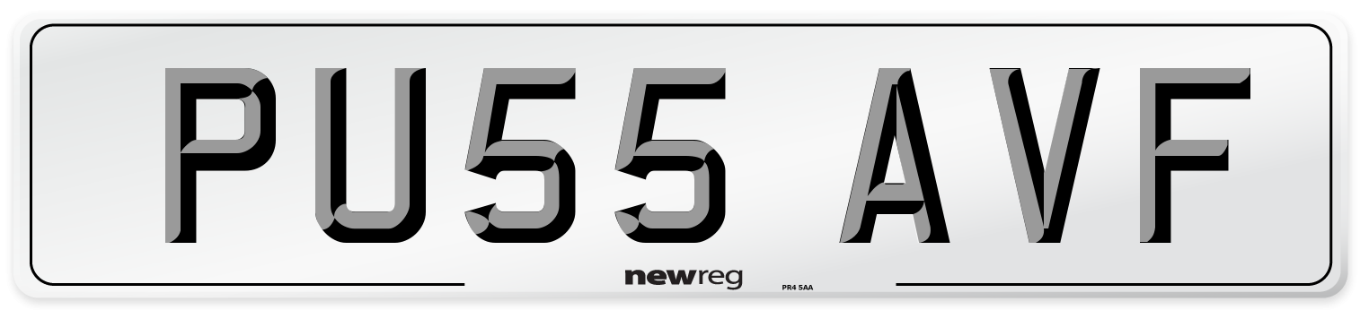PU55 AVF Number Plate from New Reg